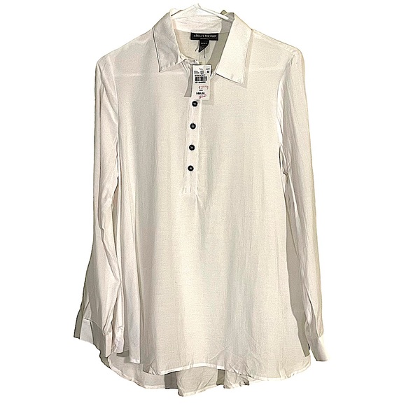 A Pea in the Pod Tops - NWT A Pea In The Pod White Long Sleeve Maternity Shirt Size Medium Popover